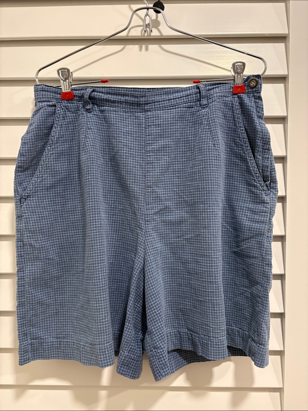 Vintage Laura Ashley Blue Checked Casual Shorts